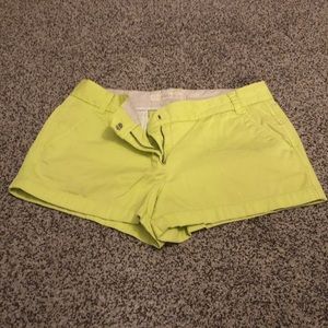 Neon Yellow J. Crew Shorts